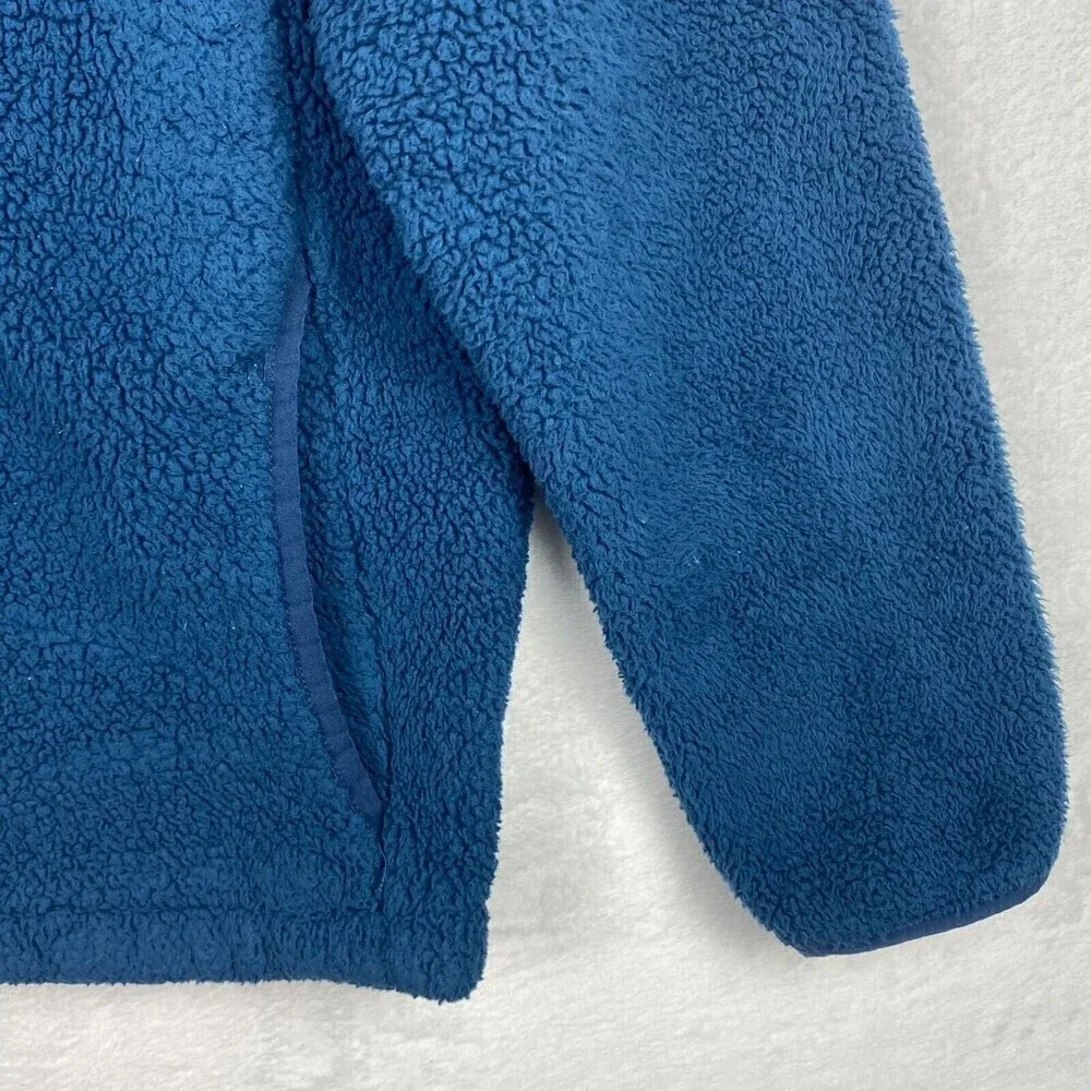 The North Face Fleece Jacket Kids Large Blue Sherpa Full Zip Pockets Casual Boys